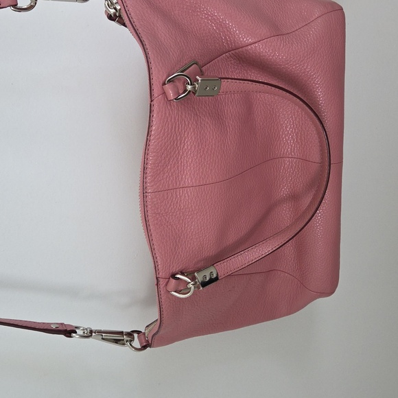 Small Dusty Pink Coach Leather Bag. 2 Handles + Removeable Cross Body Strap. - Picture 3 of 7